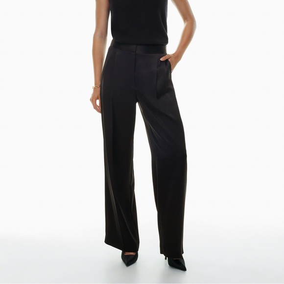 Babaton Pleated Satin Pant - Picture 3 of 9